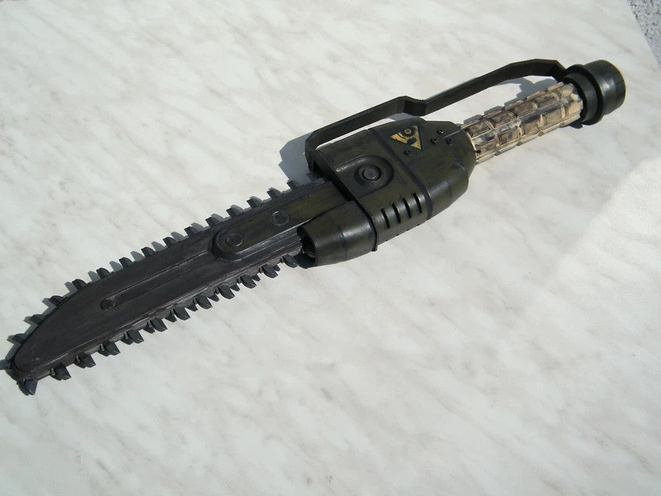 Custom made plastic replica of Fallout Ripper - compact chainsaw - natural size