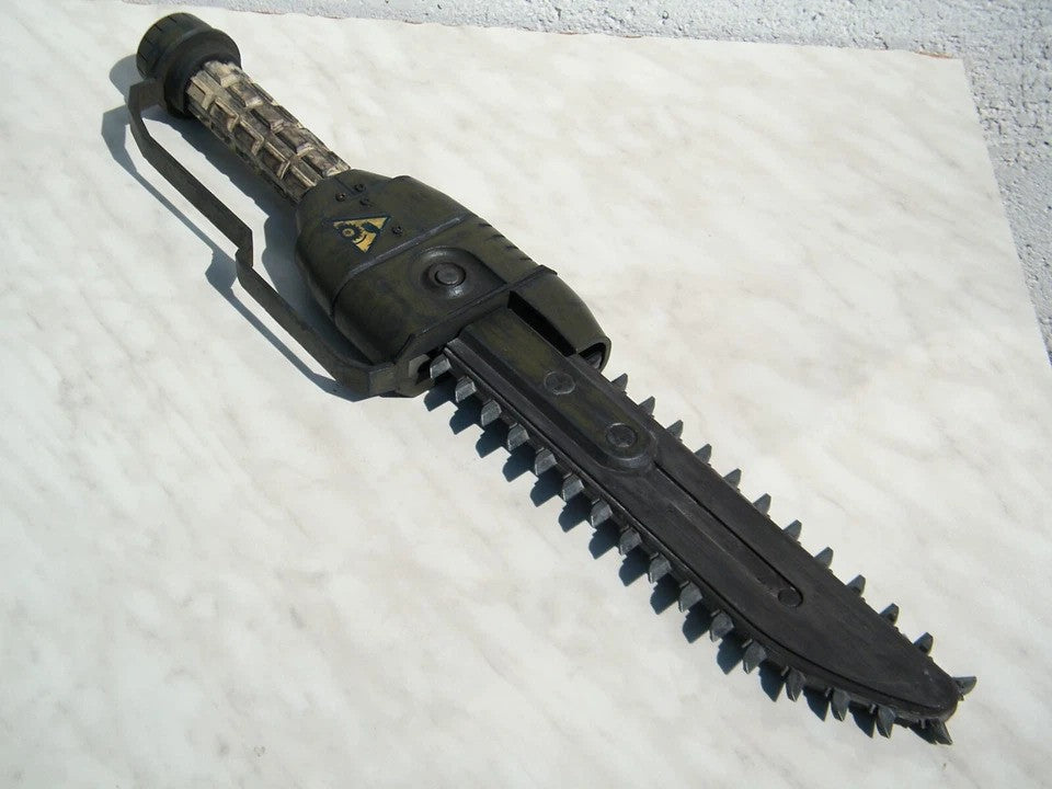 Custom made plastic replica of Fallout Ripper - compact chainsaw - natural size