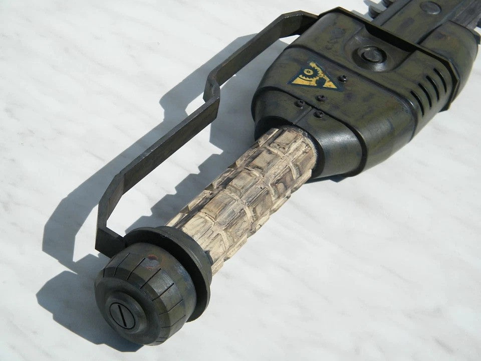 Custom made plastic replica of Fallout Ripper - compact chainsaw - natural size