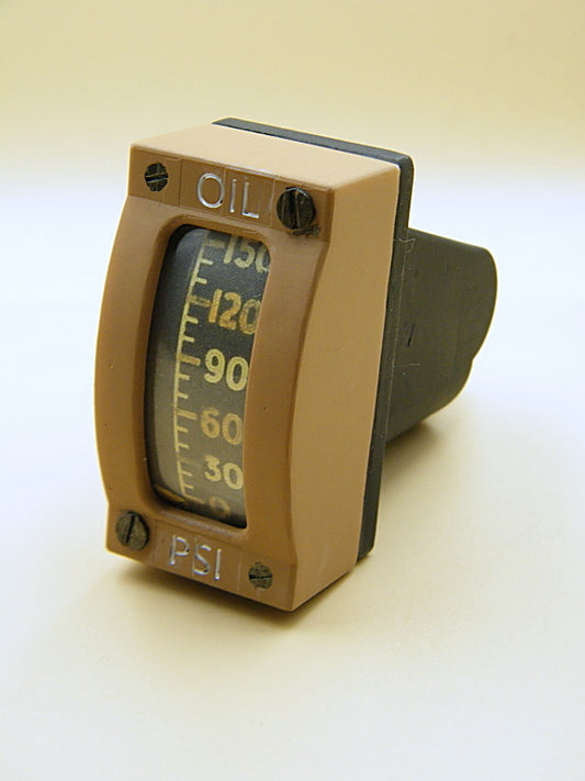 British RAF Spitfire fighter WW2 - oil pressure gauge control panel - replica