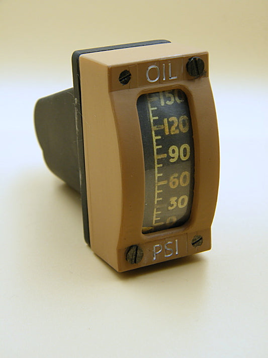British RAF Spitfire fighter WW2 - oil pressure gauge control panel - replica