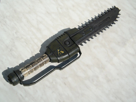 Custom made plastic replica of Fallout Ripper - compact chainsaw - natural size