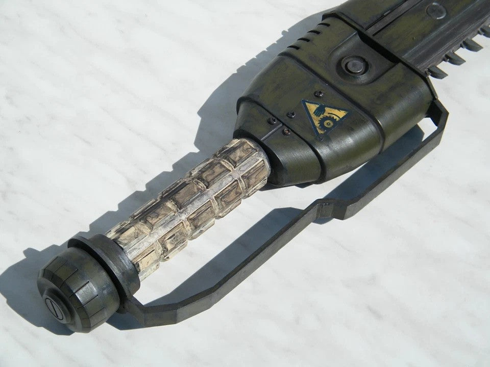 Custom made plastic replica of Fallout Ripper - compact chainsaw - natural size