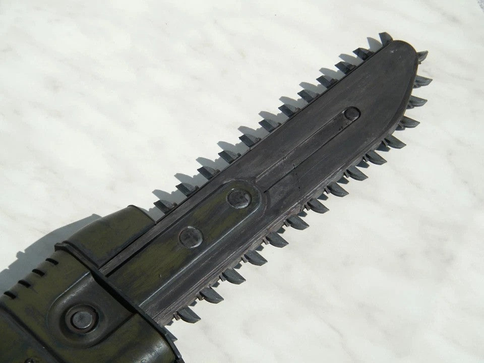 Custom made plastic replica of Fallout Ripper - compact chainsaw - natural size